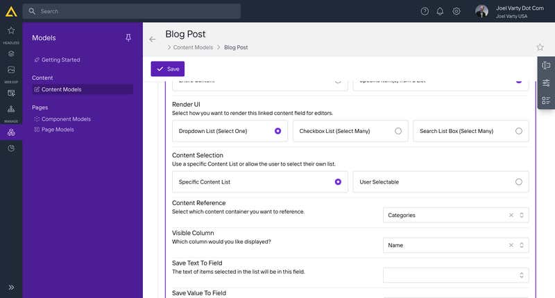 Category Field Details