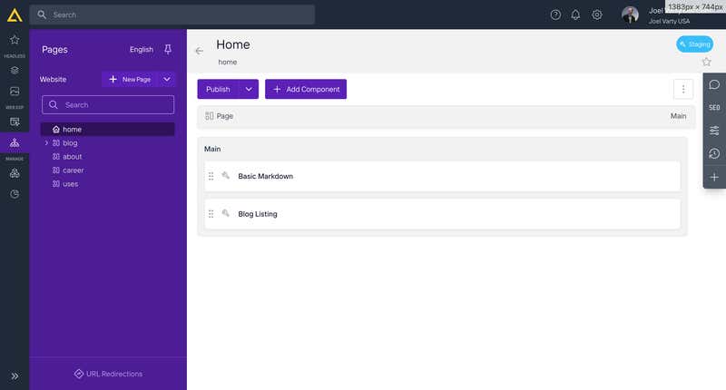 Homepage Page Structure