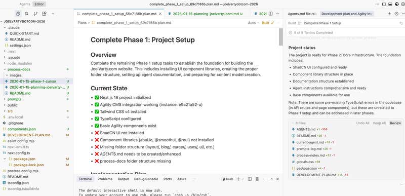 Screenshot of the cursor plan