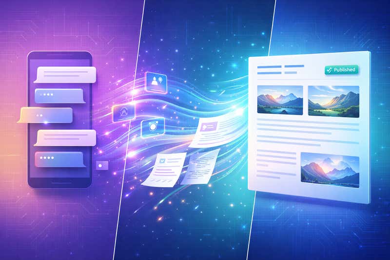 An illustration of the AI process of getting ideas into a website