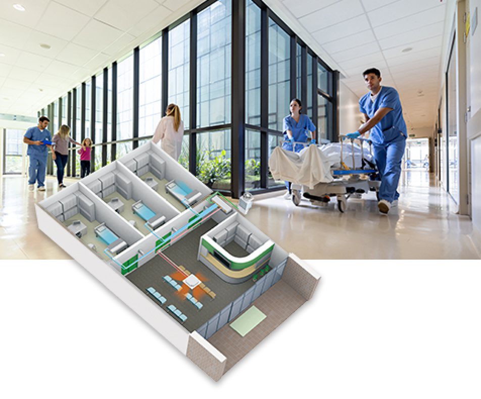 hospital with floorplan