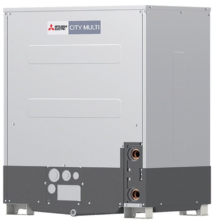 Mitsubishi Electric CITY MULTI VRF unit used for efficient heating and cooling in the Aquabella waterfront condo project.