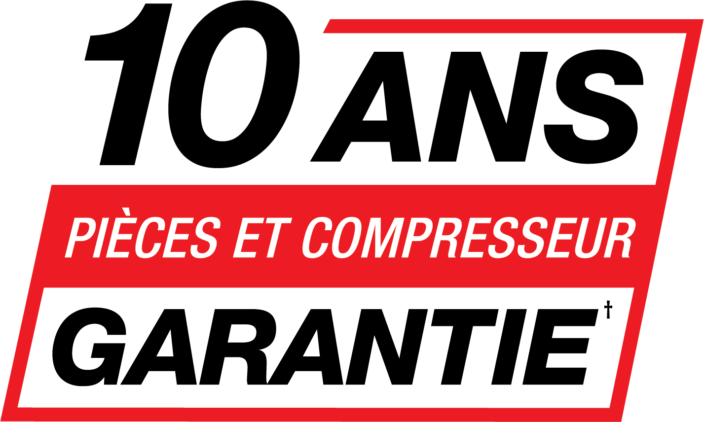 Garantie de 10 ans sur les pièces et le compresseur