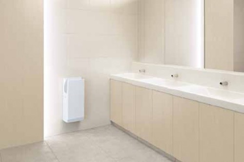 Jet Towel Slim – Une conception mince et élégante – Enjolive la salle des toilettes. Pas de papier ni d’eau au sol.