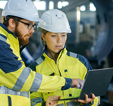 A man and woman working together