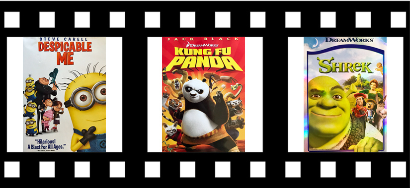 Animated movies for kids, Despicable Me, Kung Fun Panda, Shrek