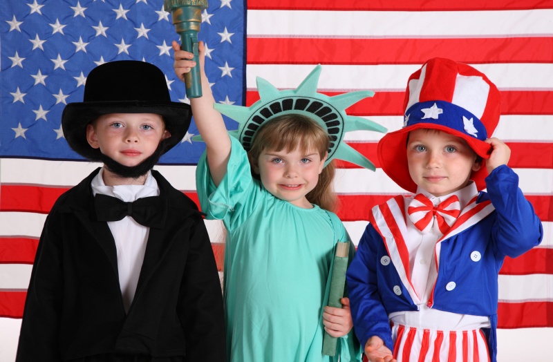 Kids Desssed up in Patriotic