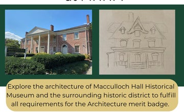 Architecture Merit Badge Program at Macculloch Hall Historical Museum