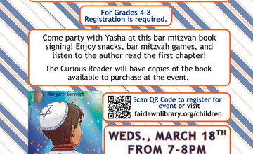 "Yasha's Amazin' Bar Mitzvah" Book Launch @ Fair Lawn Public Library