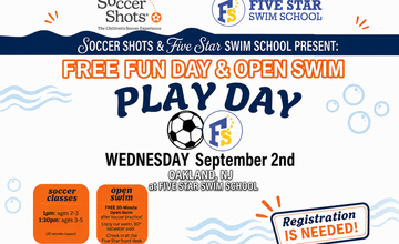 Play Day: Free Open Swim + Soccer Classes at Five Star Swim School - Oakland, NJ