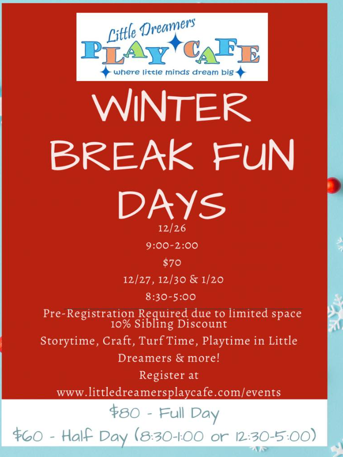 Winter Break Fun at Little Dreamers Play Cafe NJ Kids