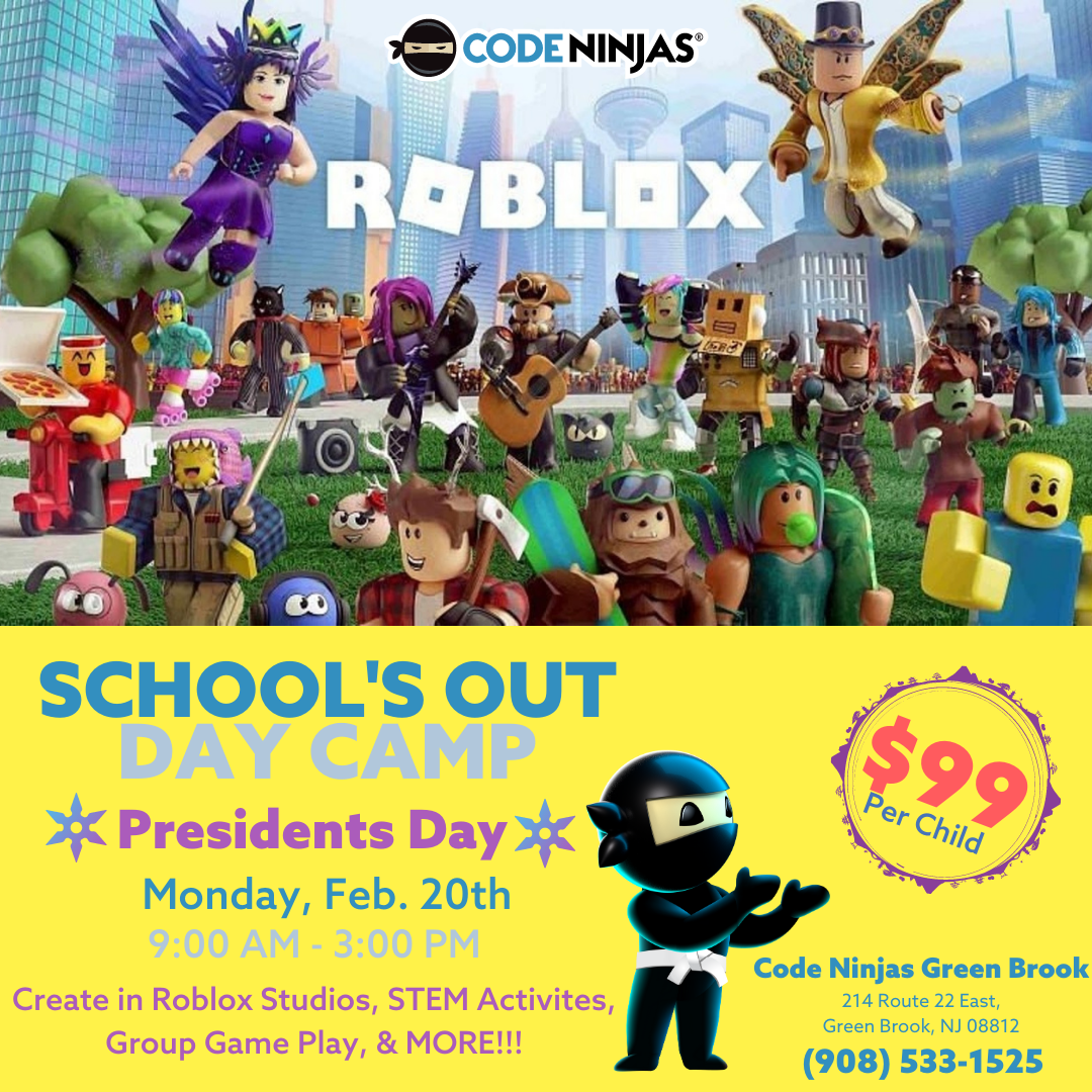 Presidents Day Roblox Day Camp NJ Kids Roblox Cap Flyer 2.20 Sq 