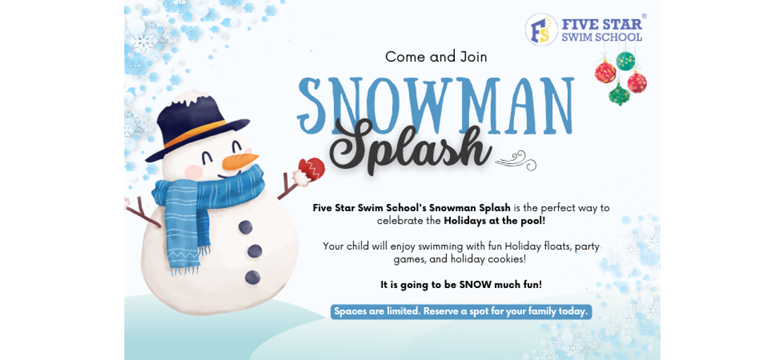 Snowman Splash Holiday Party at Five Star Swim School East Hanover