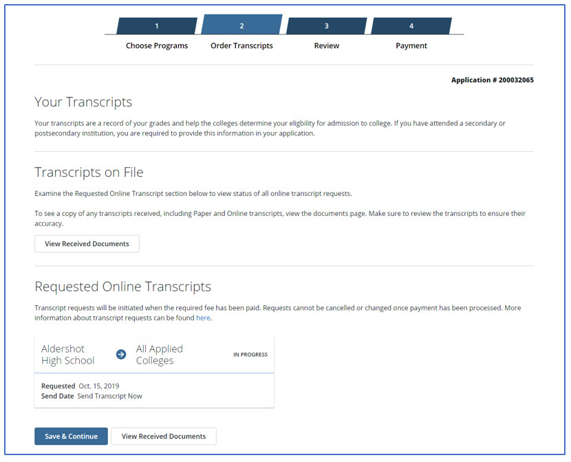 Transcript Ordering