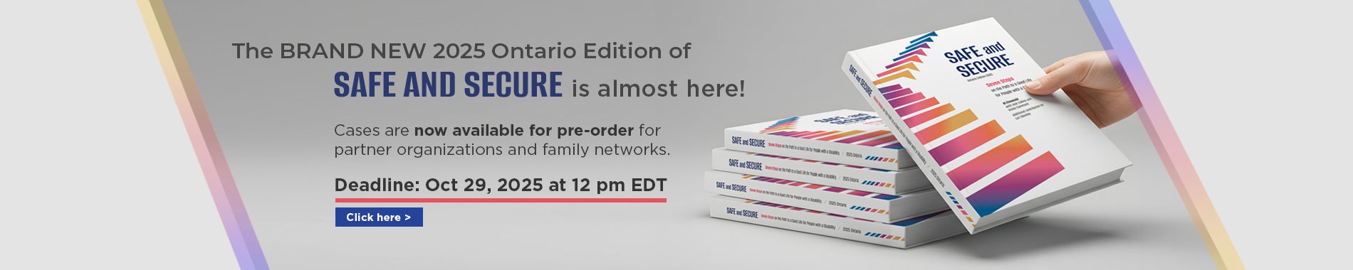 Click to pre-order the Safe and Secure Book - 2025 Ontario Edition