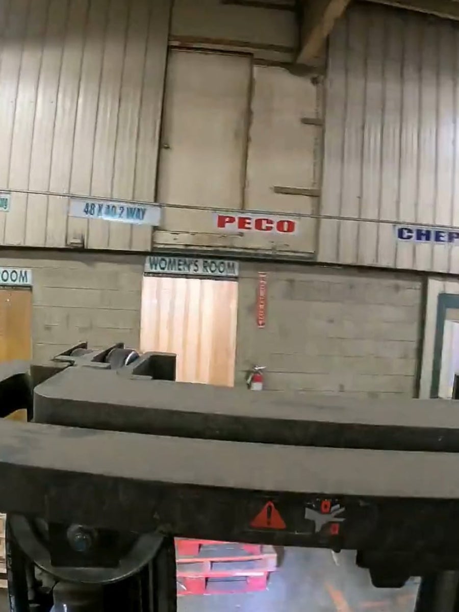 Aerial view of wooden pallets at the PRO Pallet facility.