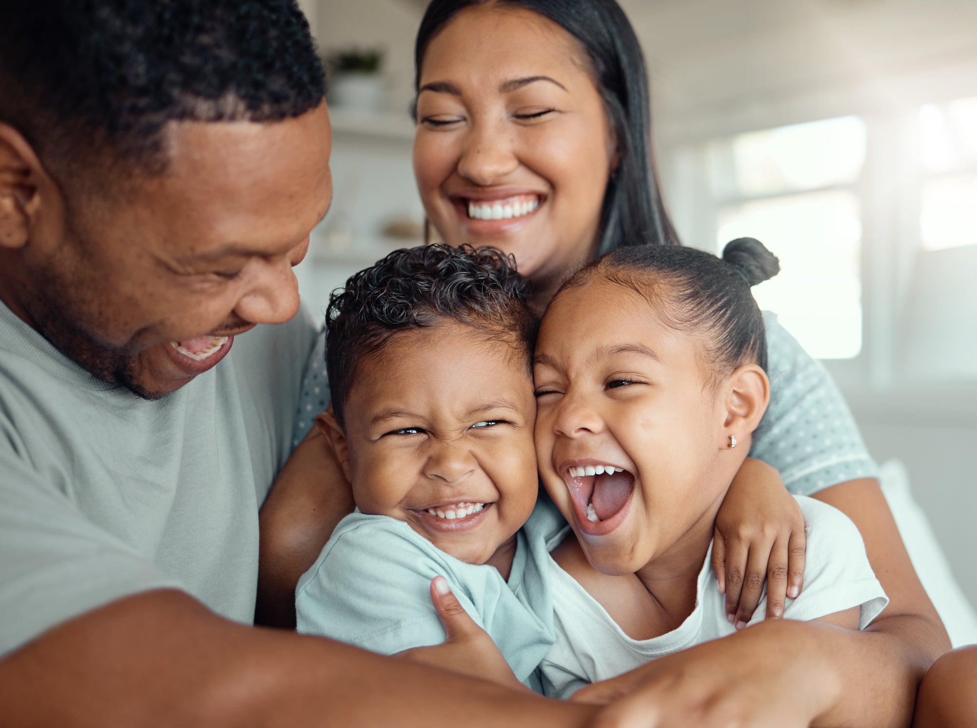 Parents and kids smiling