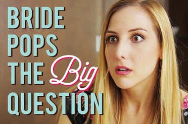 Bride pops the big question - a funny wedding proposal with StickerYou