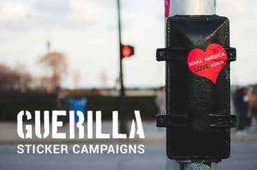 Make America Love Again sticker on a traffic post