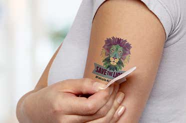 Temporary tattoo on a persons wrist