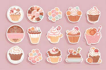 Stickers in the shape of muffins