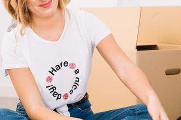 Woman wearing a t-shirt with a picture