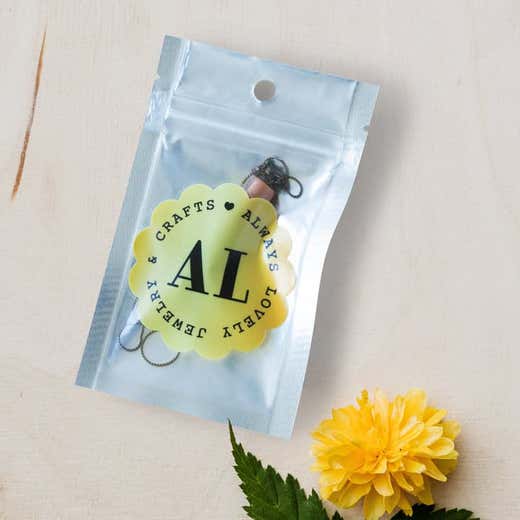 Silver with clear front packaging pouch 3x5