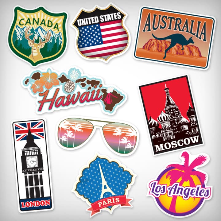 Custom Best Selling Travel Stickers