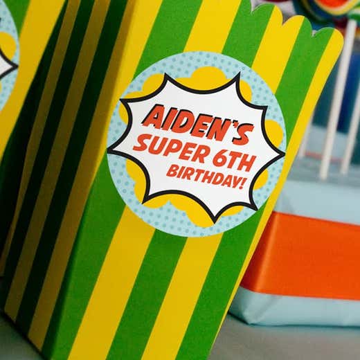Custom Birthday Party Favor Labels