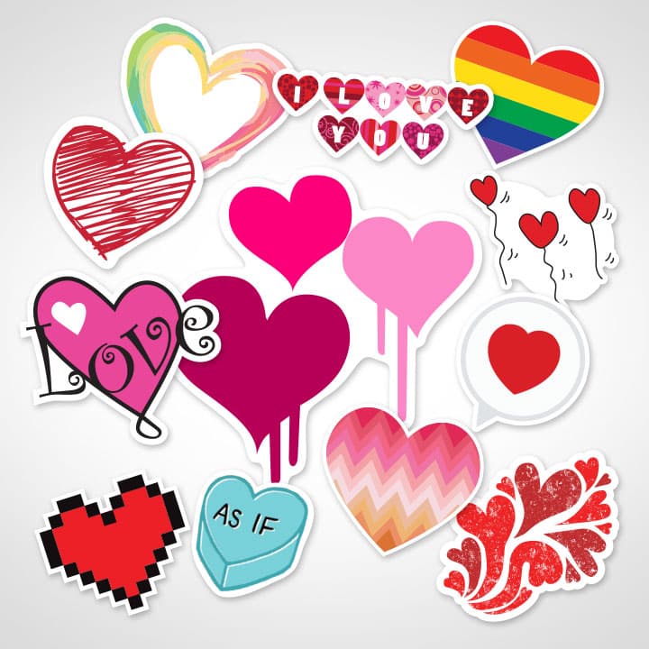 Happy Valentine's Day Stickers Personalized Heart Shape Valentine Sticker  Labels 
