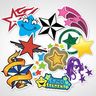 Stay At Home Gold Star Sticker Sheet Stickers and Decal Sheets