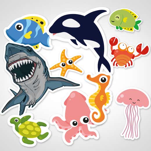 Aquatic Animal Stickers 