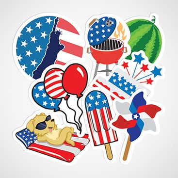 4th of July Stickers