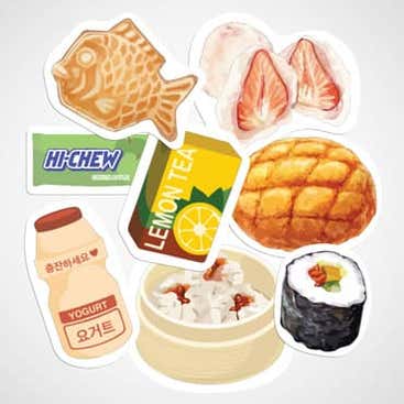 Asian Snacks Stickers