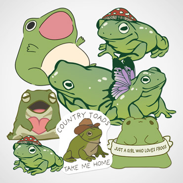 Kawaii Aesthetic Cute Frog Art 2 Matte Sticker Removable Free Shipping -   Canada
