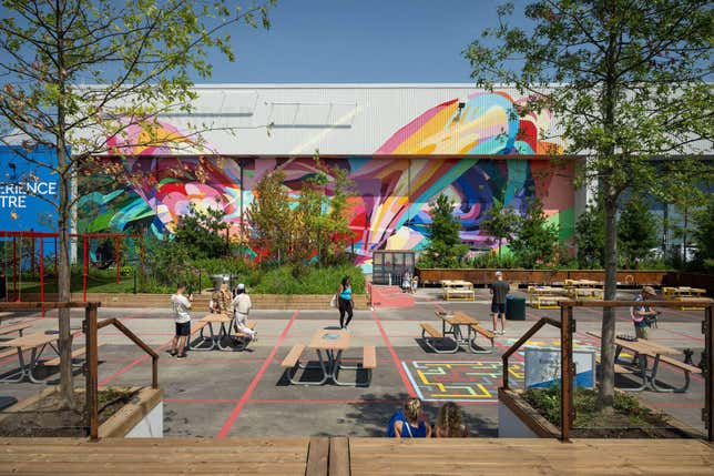 Photo of exterior of the Plaza building