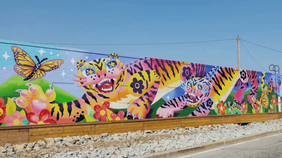 Blooming Welcome mural