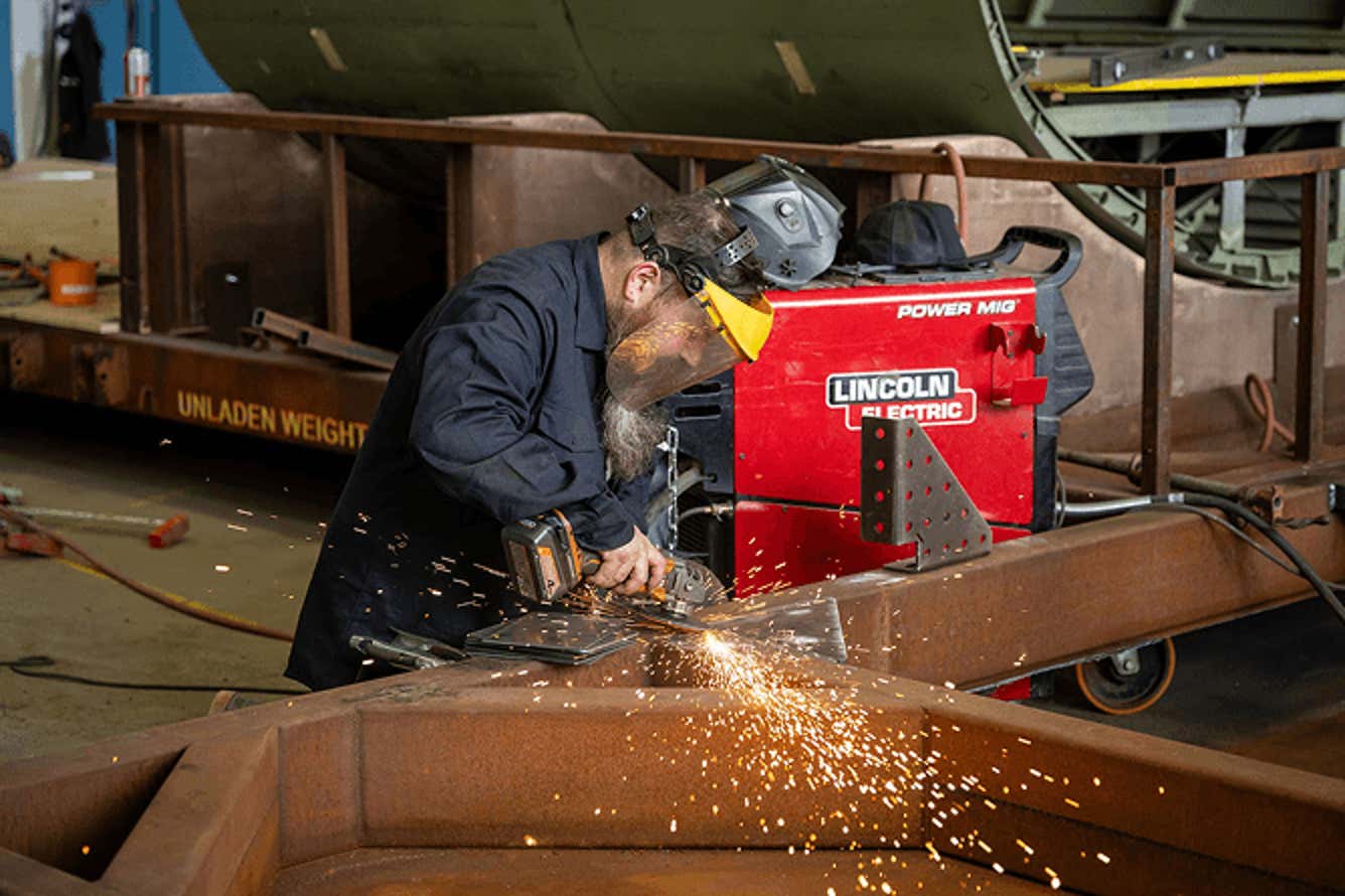 Working using a grinder